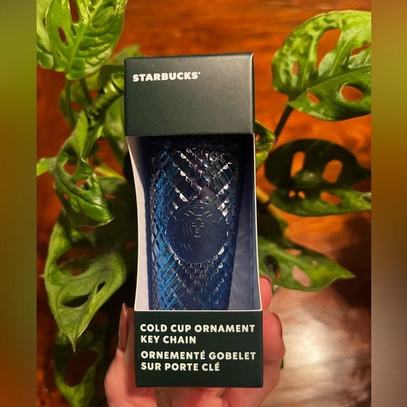 ✨Starbucks 2022 Iridescent Holiday blue Jeweled Keychain Ornament - Picture 2 of 2